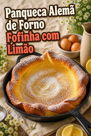 Panqueca Alemã de Forno Fofinha com Limão e Açúcar