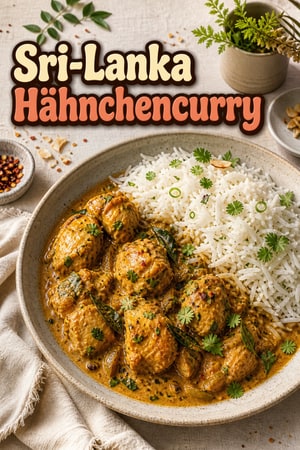 Authentisches Sri-Lanka-Hähnchencurry mit aromatischem Reis