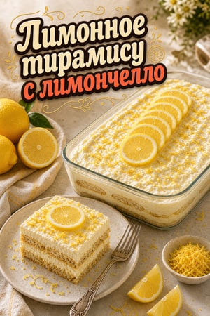 Лимонное тирамису с лимончелло и маскарпоне