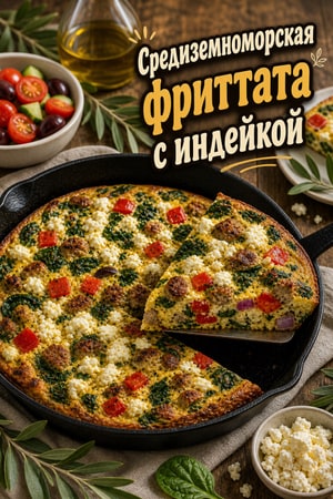 Высокобелковая средиземноморская фриттата с индейкой