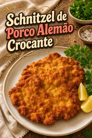 Schnitzel de Porco Alemão Crocante (Schweineschnitzel)