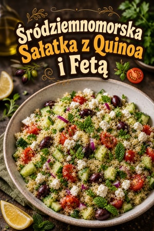 Śródziemnomorska Sałatka z Quinoa, Feta i Ziołami