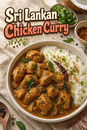 Authentic Sri Lankan Chicken Curry and Aromatic Rice
