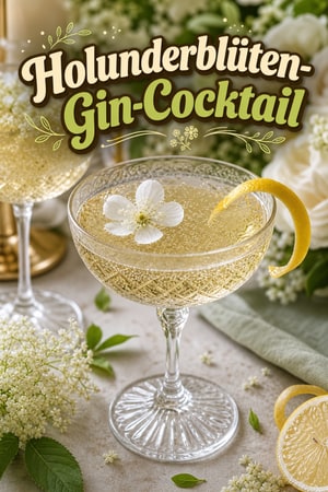 Funkelnder Holunderblüten-Gin-Cocktail zur Hochzeitsfeier