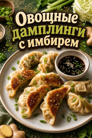 Овощные дамплинги с имбирем и пекинской капустой