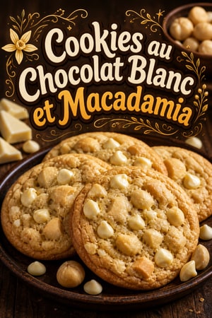 Cookies Moelleux au Chocolat Blanc et Noix de Macadamia