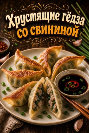 Хрустящие китайские пельмени с свининой и шнитт-луком