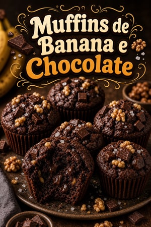 Muffins de Banana e Chocolate Negro Extra-Fudgy com Nozes