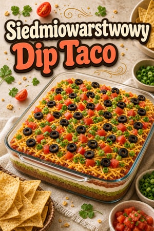 Klasyczny siedmiowarstwowy dip taco na imprezę