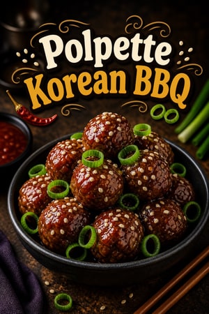 Polpette Korean BBQ con Glassa Piccante al Gochujang