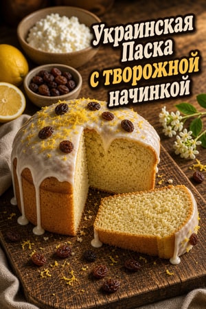 Украинская Паска с творожной начинкой и ванилью — нежная