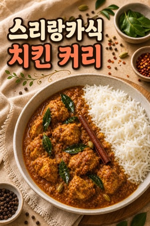 정통 스리랑카식 치킨 커리와 향긋한 바스마티 쌀밥 레시피