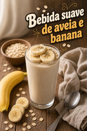 Bebida matinal suave e energética com aveia banana e iogurte