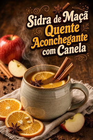 Sidra de Maçã Quente Aconchegante com Canela e Laranja