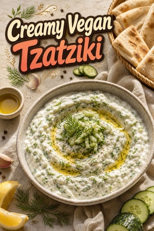 Cool and Creamy Vegan Tzatziki with Fresh Dill