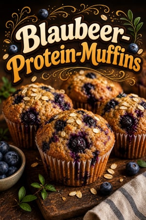 Gesunde Blaubeer-Protein-Muffins mit griechischem Joghurt