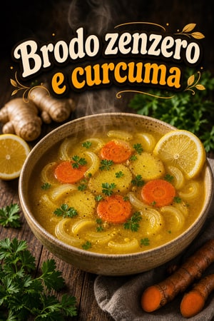 Brodo antinfiammatorio zenzero e curcuma al limone caldo
