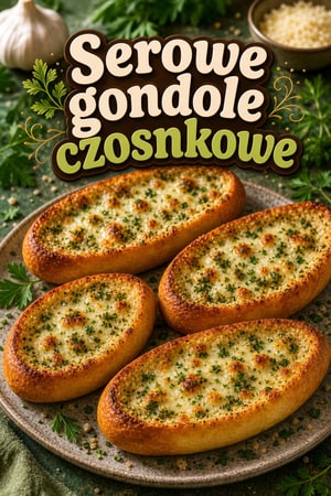 Serowe gondole czosnkowe z ziołami i parmezanem