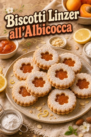 Biscotti Linzer alle albicocche, mandorle e limone