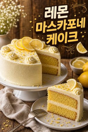 실키 마스카포네 레몬 크림 케이크: 상큼하고 촉촉한 쉽고 우아한 파티용 홈베이킹 레시피