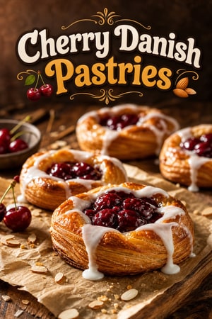 Cherry-Filled Danish Pastries with Almond Glaze