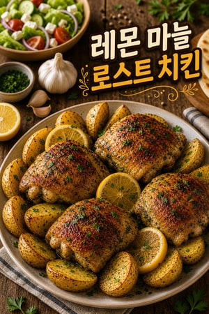 지중해식 레몬 마늘 로스트 치킨과 감자 구이: 한 판으로 끝내는 일품 요리