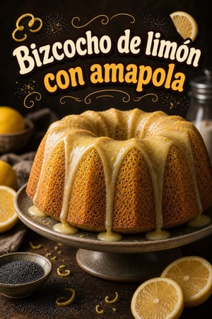 Bizcocho clásico de limón y semillas de amapola esponjoso