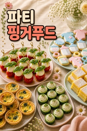 파스텔 컬러 베이비샤워 간식 간단한 레시피: 미니 키시·오이 크림치즈·카프레제·레몬바·슈거쿠키