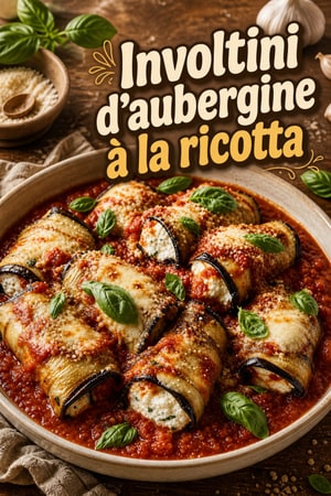 Involtini d'aubergine à la ricotta et sauce tomate