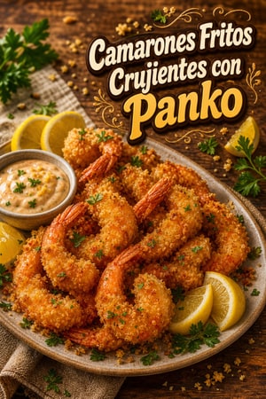 Camarones Fritos Crujientes con Panko y Salsa Cítrica