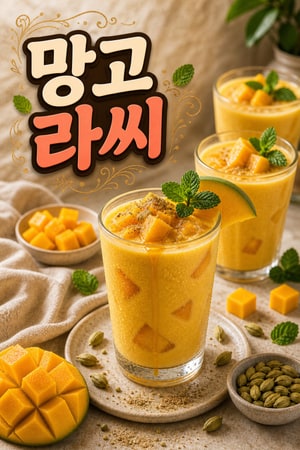 아침부터 더위탈출! 신선한 망고 라씨 레시피 — 요거트와 카다멈으로 크리미하게, 여름 홈메이드 음료 10분