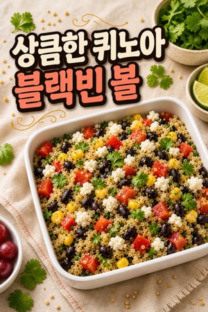 상큼한 퀴노아 블랙빈 파워볼: 건강한 점심 도시락 레시피