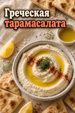 Классическая греческая тарамасалата с лимоном и маслом