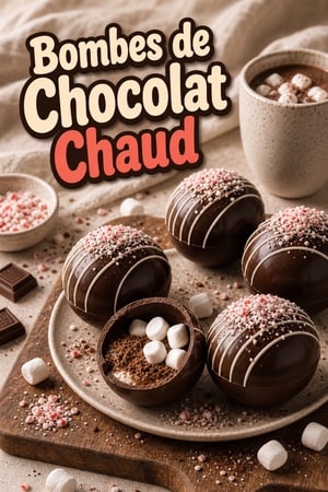 Bombes de chocolat chaud décadentes au cœur guimauve