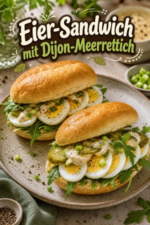 Eier-Sandwich mit Dijon-Meerrettich-Creme