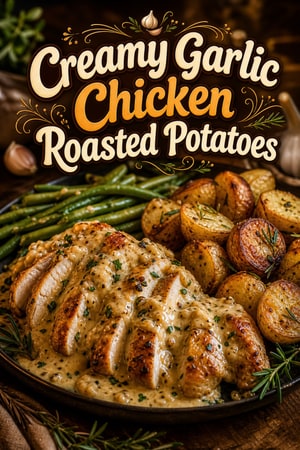 Whole30 Creamy Garlic Chicken with Roasted Potatoes