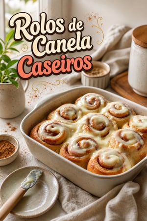Rolos de Canela Caseiros com Cobertura de Cream Cheese