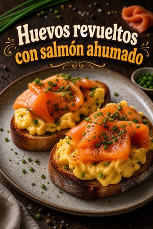 Huevos Revueltos Sedosos con Salmón Ahumado y Cebollino