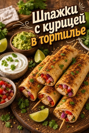 Шашлычки из лепёшек в аэрофритюрнице с курицей