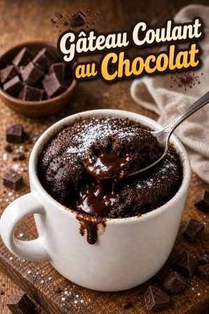Gâteau Coulant au Chocolat en Tasse