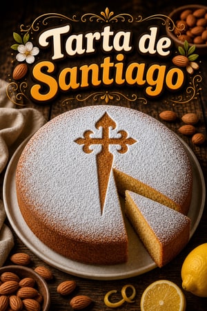 Tradycyjna Tarta de Santiago – hiszpańskie ciasto migdałowe