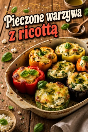Pieczone warzywa nadziewane ricottą i parmezanem – kolorowe