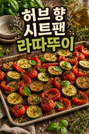 오븐 하나로 뚝딱! 허브 향 가득한 시트팬 라따뚜이 레시피