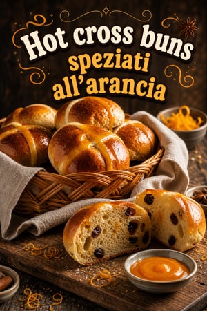 Morbidi hot cross buns speziati con glassa all'arancia