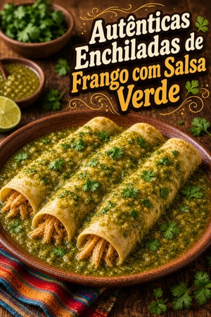 Autênticas Enchiladas de Frango com Salsa Verde Mexicana