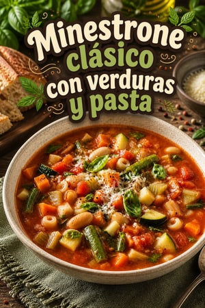 Minestrone Clásica: Sopa Italiana de Verduras y Pasta