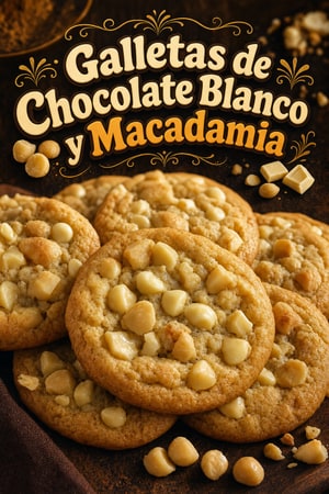 Galletas de Chocolate Blanco y Nueces de Macadamia con Vainilla