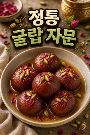 인도 정통 디저트 굴랍 자문: 은은한 카다멈과 장미 향의 조화