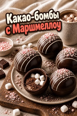 Роскошные какао-бомбы с маршмеллоу — уютный десерт