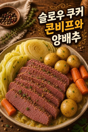 슬로우 쿠커 코너비프와 양배추 감자 요리 - 부드럽고 촉촉한 아일랜드식 소고기 레시피